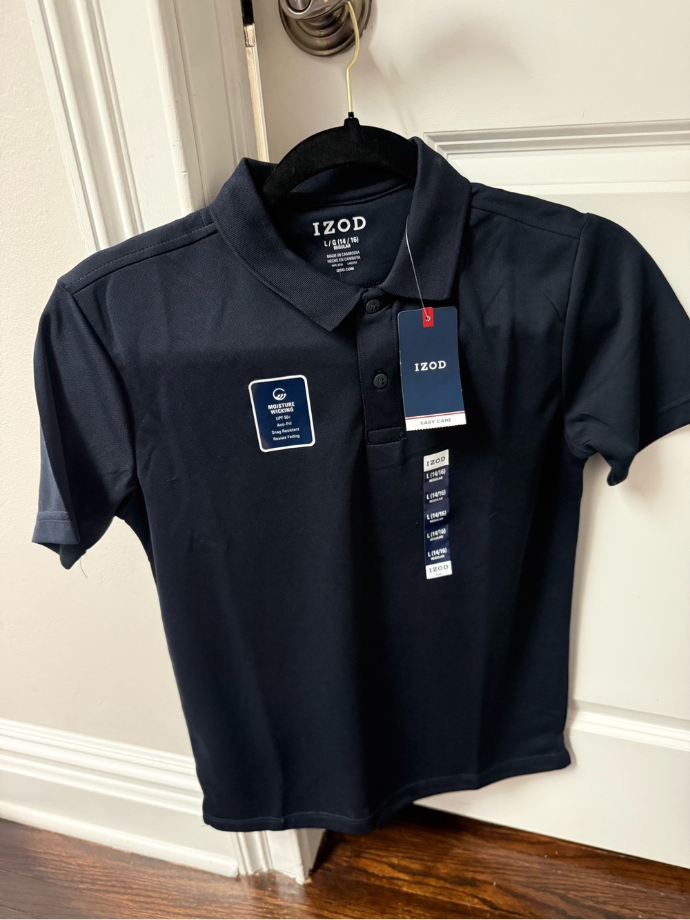 Izod Men's Navy Short Sleeve Polo Shirt